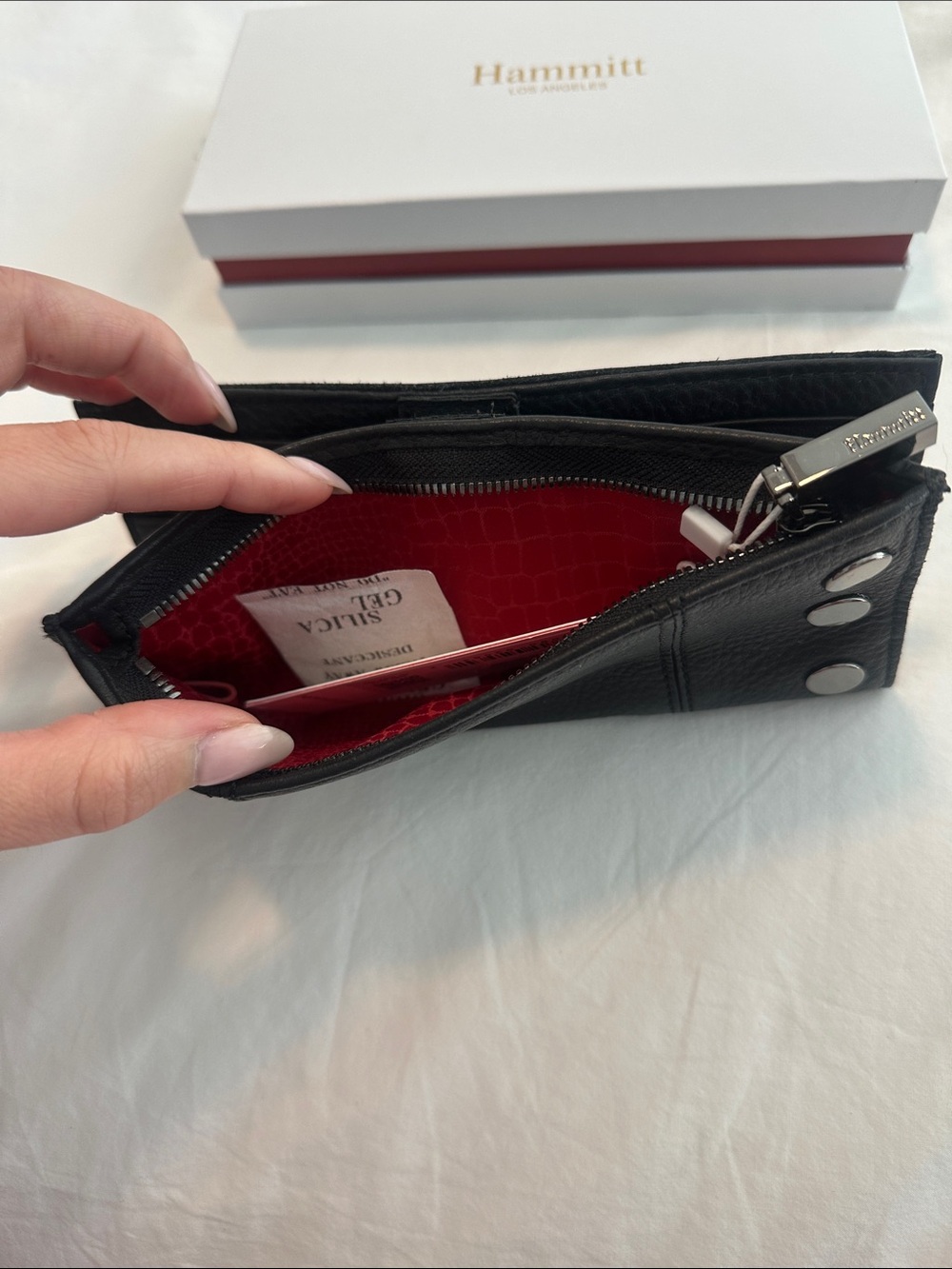 Hammitt Black Leather Wallet with Silver-Tone Studs - Picture 2 of 6